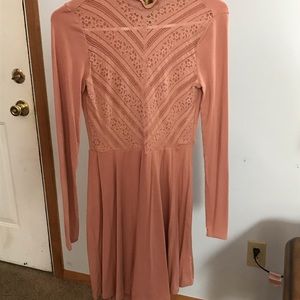 Knee length long sleeve dress
